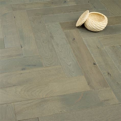 Chelsea Engineered Herringbone Parquet Flooring Grey Oak 143 X 90mm