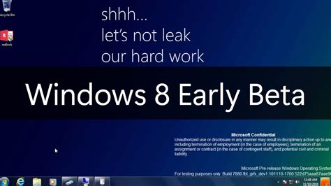 An Early Windows 8 Beta Build 7880 Youtube