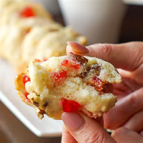 Cream Cheese Cookies With Cherries And Pecans Easy Festive Delicious