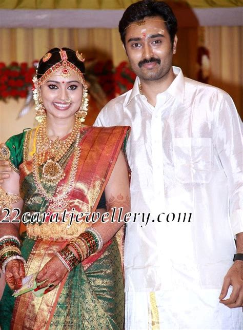 Sneha In Temple Jewelry At Her Wedding Event Jewellery Designs
