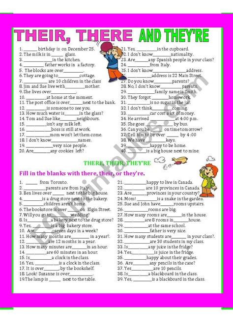 Their There They´re Esl Worksheet By Giovanni
