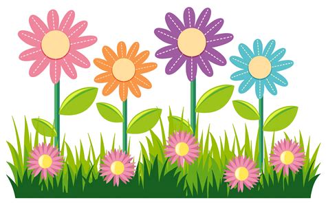 Grass With Flowers Svg