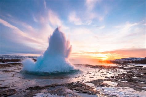 Geysir Is A Famous Hot Spring Located In The Geothermal Area In Haukadalur