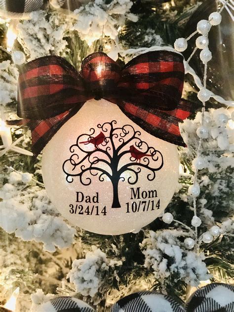 memorial mom and dad ornament memorial christmas ornament sympathy ornament forever in our hearts