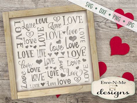 Valentine Svg Love Svg Lots Of Love Svg Love Different Fonts Svg