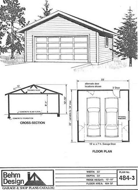 Over Sized 2 Car Garage Plan With Extra Space 952 2 28 X 34 2 Car Garage Plans Garage