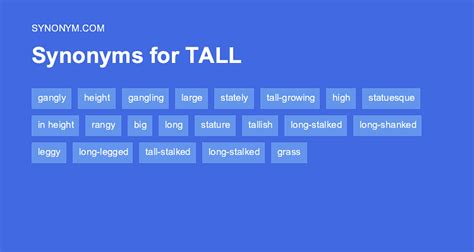 Another Word For Tall Synonyms And Antonyms