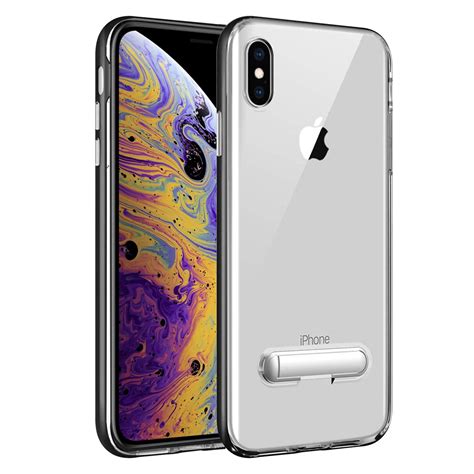 Iphone Xs Max Slim Transparent Case With Tpu Frame And Built In