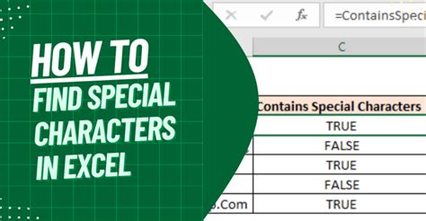 How To Find Special Characters In Excel