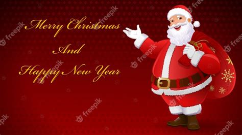 Premium Vector Santa Claus Wishing Merry Christmas