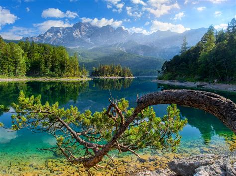 Lake Germany Forest Summer Mountain Trees Water Clouds Green