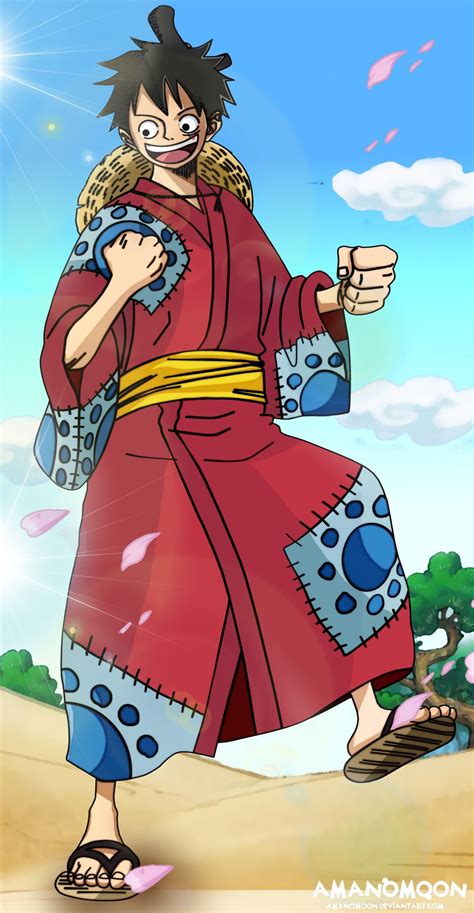 One Piece Luffy Tarou Kimono Anime Manga Colored By Amanomoon On