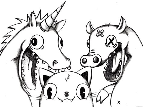 Cartoon Unicorn Drawing At Free For