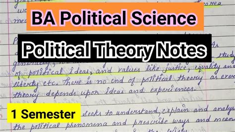Ba Political Science Honours Notes Political Theory Notes Ba First