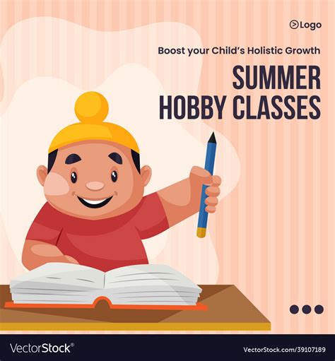 Banner Design Of Summer Hobby Classes Royalty Free Vector