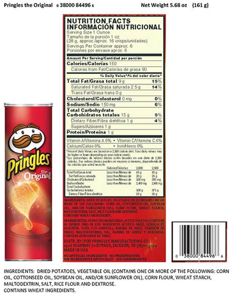 Milk Allergy Alert Pringles Original Crisps Kids With Food Allergies
