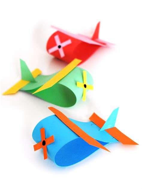 Paper Loop Airplane Craft Airplane Crafts Paper Crafts For Kids
