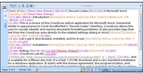Reveal Codes In Microsoft Word Bright Hub Review Of Word Add In