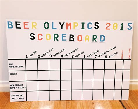 Beer Olympics Scoreboard Beer Olympic Beer Olympics Scoreboard Beer