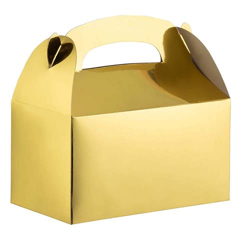 Party Treat Boxes 24 Pack Metallic Gold Foil Gable Gift Boxes For