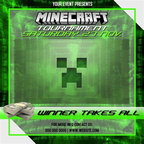 Minecraft Ad Social Media Gaming Posters Poster Template Event Flyers