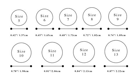 Ladies Men Finger Ring Size Measurement Chart Printable Printable