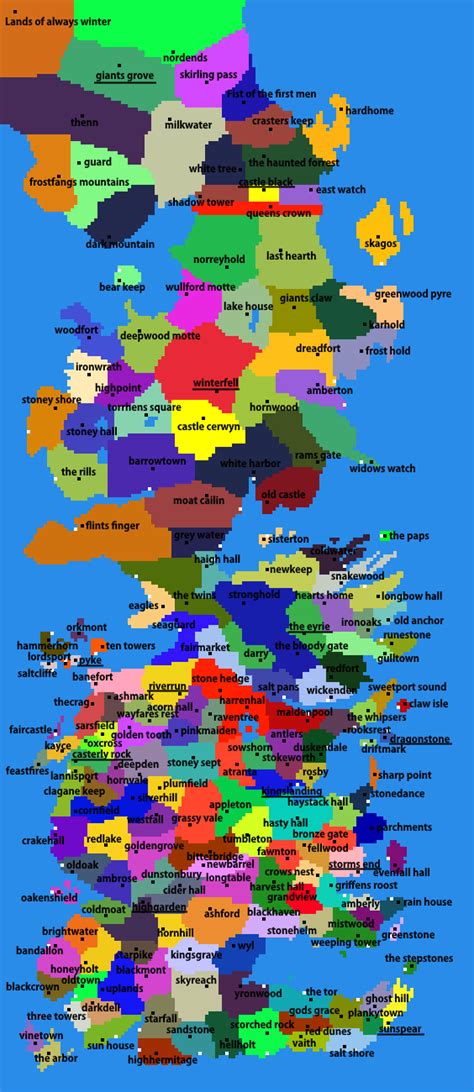 Map Of Westeros With Kingdoms Maps Of The World