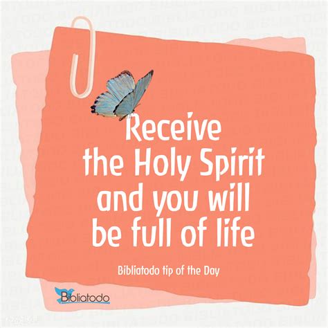 Receive The Holy Spirit And You Will Be Full Of Life Christian Pictures
