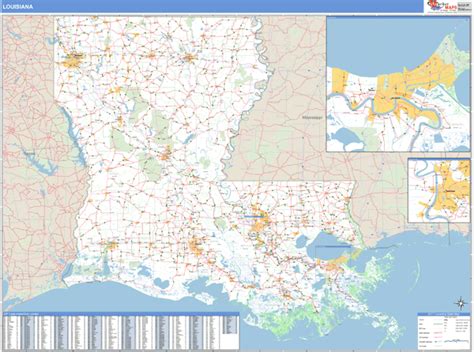 Louisiana Zip Code Wall Map Premium Style By Marketmaps Images And