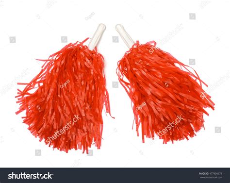 Red Pom Poms Isolated On White Stock Photo Edit Now Shutterstock