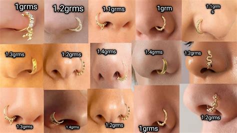 Latest Model Lightweight Gold Nose Ring Designs With Weight And Price