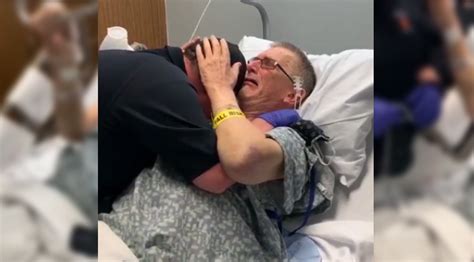 Father Is Overcome With Emotion When Son Surprises Him In Hospital After Bad Car Accident