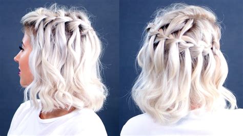 From the picture we can see how well the braids curves in wards to hug her face shape for a very flattering look. HOW TO: Waterfall Braid Short Hair Tutorial | Milabu - YouTube