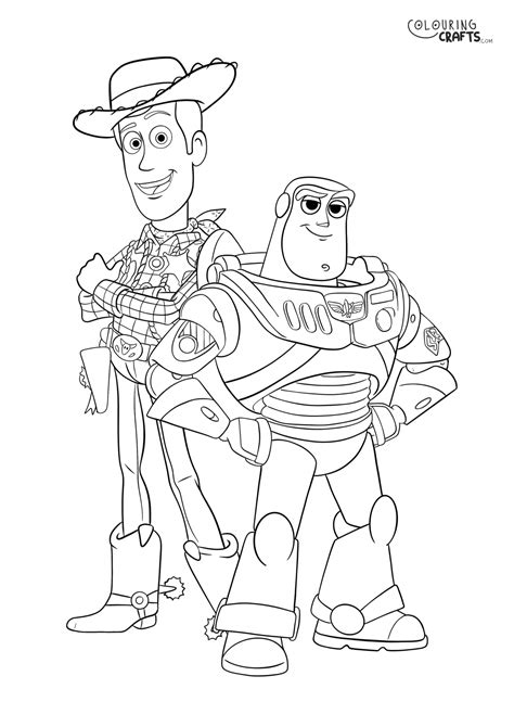 Toy Story Buzz And Woody Colouring Page Colouring Crafts