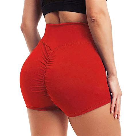 seasum seasum women s high waist yoga shorts tummy control scrunch butt lift workout shorts