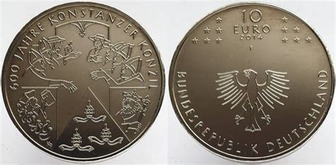 Moneda 10 Euro 600 Años Concilio De Constanza 2014f De Alemania Rep