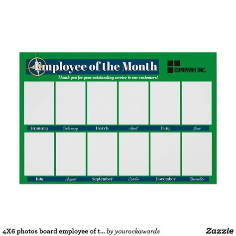 4x6 Photos Board Employee Of The Month Display Poster Company Inc