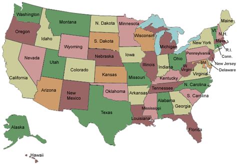 Map Of Usa With States Labeled Geography Quiz State Capitals Quiz