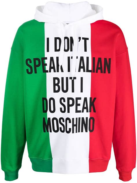 moschino italian flag logo print hoodie 413 lookastic