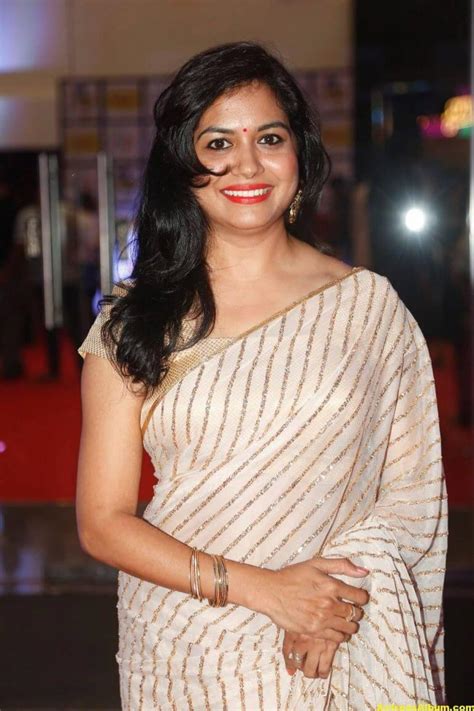 Singer Sunitha Latest Stills In White Saree Actress Album