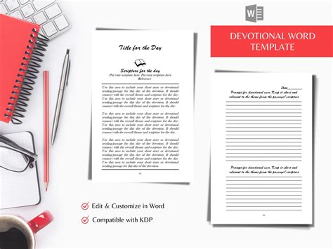 Devotional Word Template Customize In Word Publish To Kdp Etsy