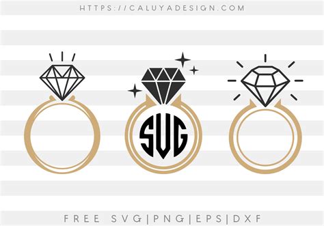 Free Diamond Ring SVG, PNG, EPS & DXF by Caluya Design