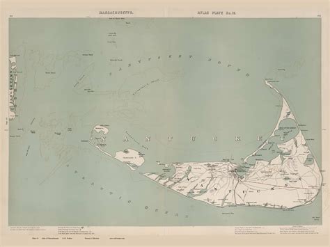 Nantucket And Nantucket Sound Massachusetts 1891 Old Town Map Reprint