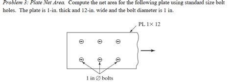 Solved Plate Net Area Compute Net Area Following Plate Using