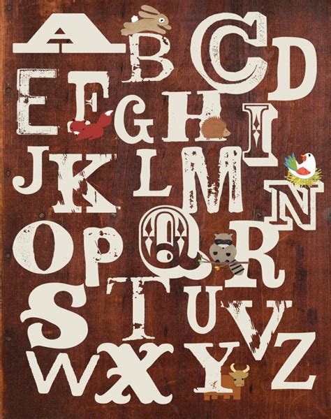 Vintage Alphabet Poster By Rebecca Peragine Of Children Inspire Design