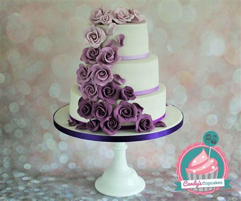 Wedding cake prices can vary from £100 to £1000, based on how bespoke you want your cake to be. Purple roses ombré cake by www.candyscupcakes.co.uk ...