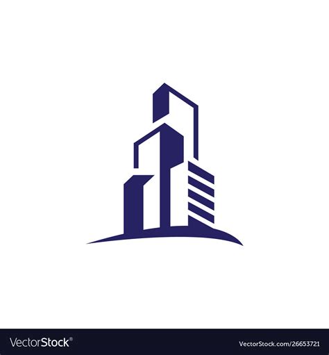 Realty Flat Apartment Modern Building Logo Design Vector Image