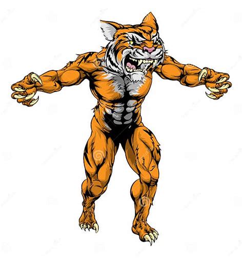 Tiger Scary Sports Mascot Stock Vector Illustration Of Isolated 42642565
