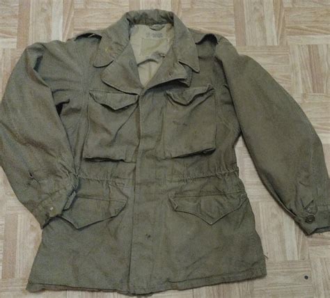 Original Vintage 40s M43 Field Jacket Military Coat M1943 Army Wwii Ww2