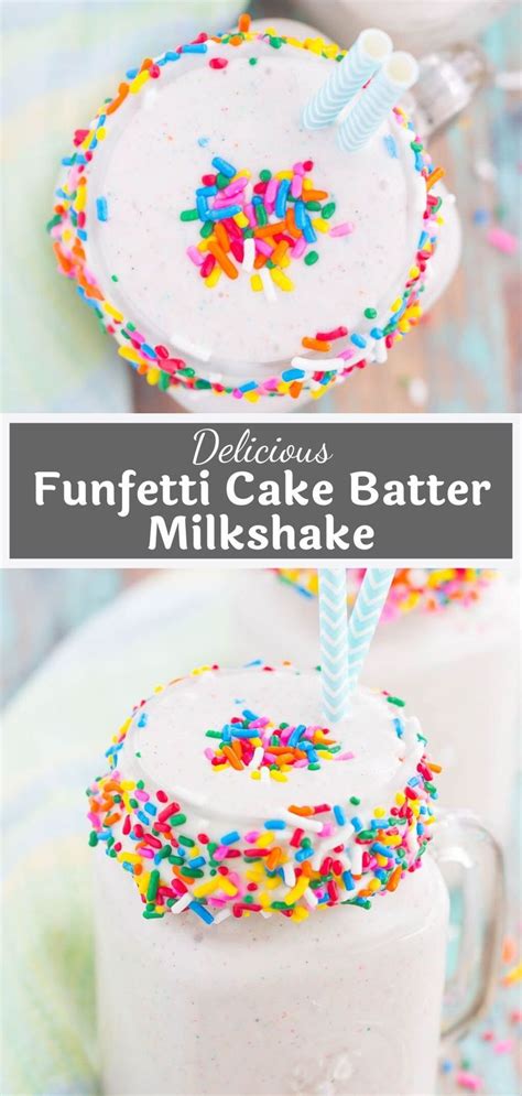 Two Glasses Filled With Cake Batter And Sprinkles On Top Of Each Other